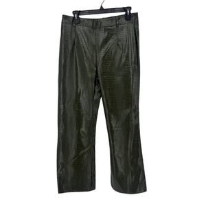 NWT Cider snakeskin pants size large faux leather green side zip sexy date night